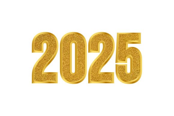 2025 New Year Gold Glitter Lettering: Graphics & Illustrations