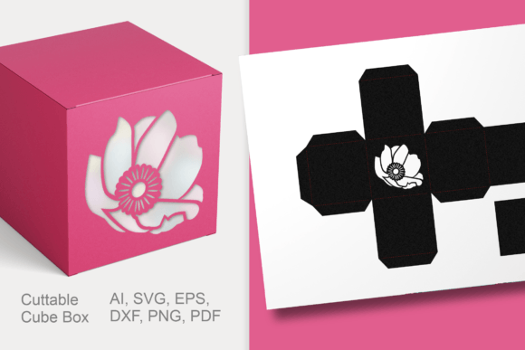 Anemone Flower Cube Gift Box Template: A Designer Review