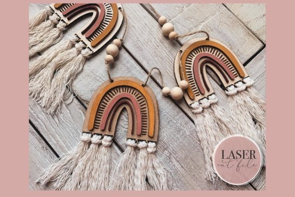 Boho Rainbow Garland Svg for Laser Cutting & Ornaments