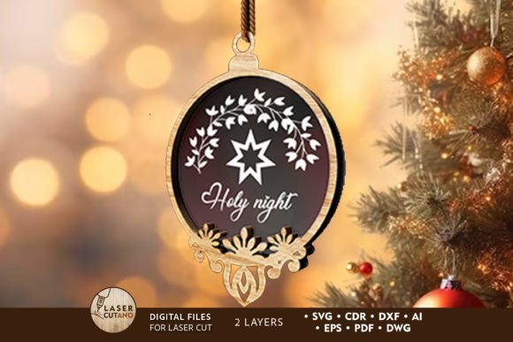 CHRISTMA ORNAMENTS Multilayer Laser Cutting Winter Amp