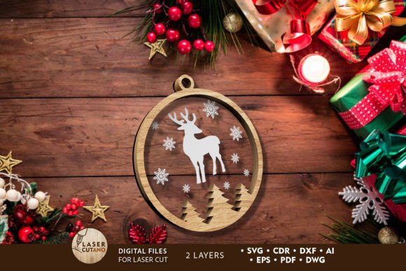 Christmas Deer Laser Cut Files for Winter Amp Branding