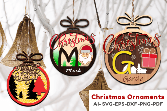 Christmas Happy New Yer Tree Toys SVG Laser Winter Amp