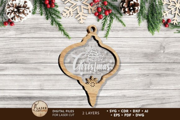 CHRISTMAS ORNAMENT, Laser Cut Template