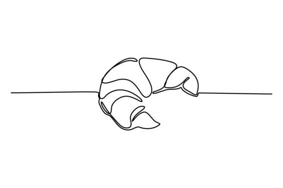 Croissant One Continuous Line: Graphics & Illustrations for Editorial Polish