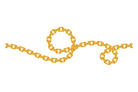 Curved Golden Chain Seamless Border Graphics