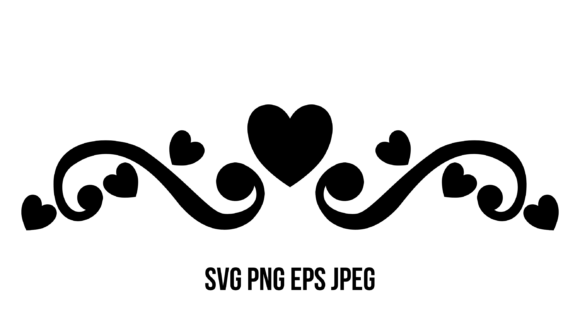 Elegant Heart Divider: Premium Graphics & Illustrations