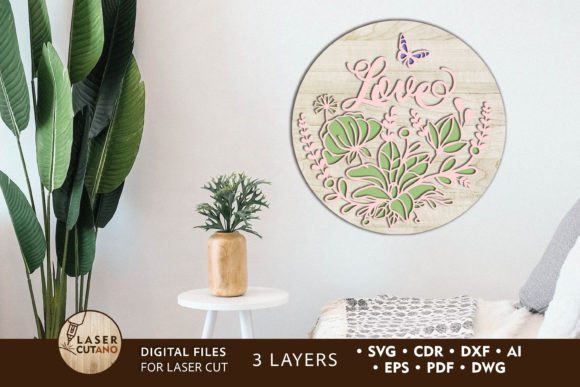 Flower Ornaments Wall Panel: Laser Cutting Wall Decor