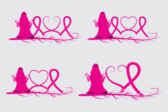 Halloween Ghost Breast Cancer Graphics & Decorative Elements