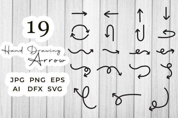 Hand Drawn Arrow Set Vector Graphics for Branding