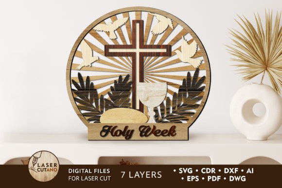 Holy Week Religious Cut Template: Laser Cutting & Spring Amp