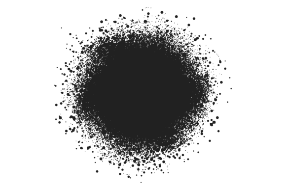 Ink Spray Splash: Black Paint Blob Splat Decorative Graphics