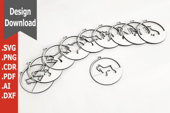 Laser-Cut Dog Silhouette Pendants for Celebrations