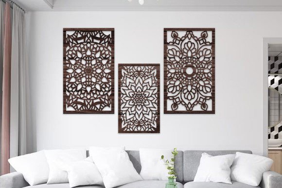 Laser Cut Mandala Panel Set: Wall Decor Laser Cutting