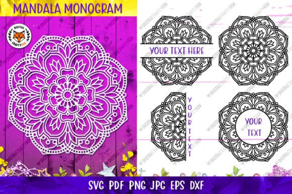Mandala Monogram SVG, Zentangle SVG