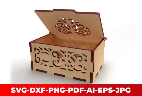 Ornaments Wooden Gift Box Laser Cut 03: Laser Cutting Design