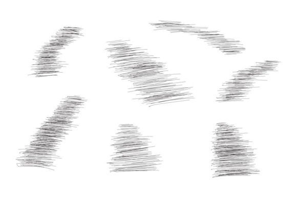 Pencil Sketch Objects Shading Vector: Decorative Graphics