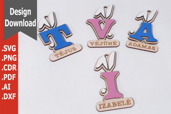 Personalised Easter Basket Gift Name Tag: Laser Cutting