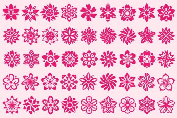 Pink Flower Decorations: Graphics & Illustrations for Local Branding