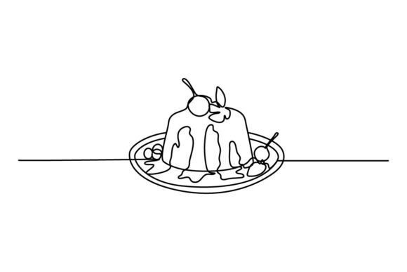 Pudding One Continuous Line: Graphics & Illustrations for Warm Brand Moments