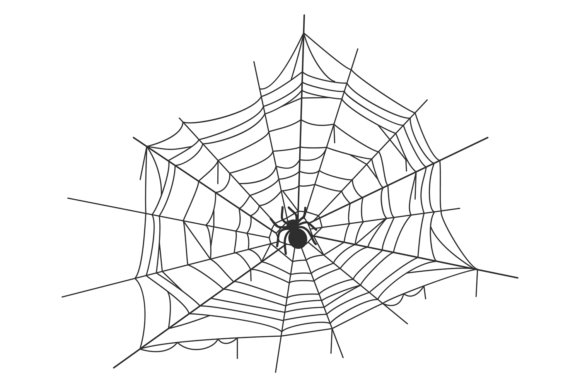 Spiderweb Icon: Round Net Halloween Graphics