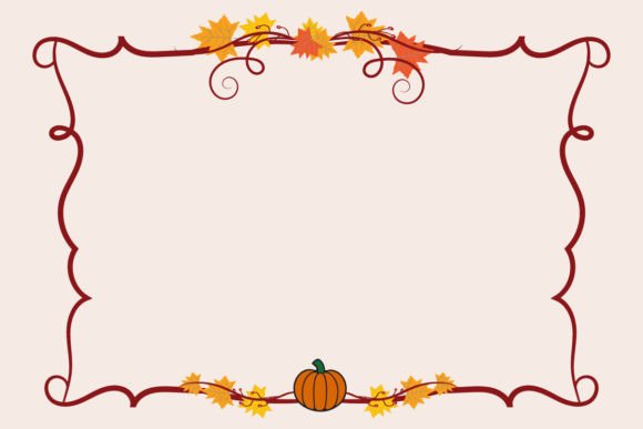 Thanksgiving Card Frame Border Vector Graphics & Decor