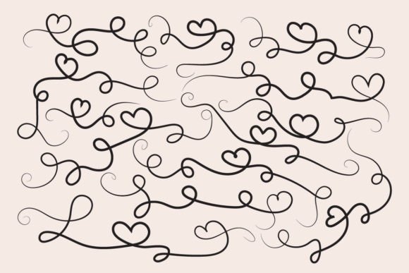 Valentines Day Hearts Swirls SVG: Decorative Graphics